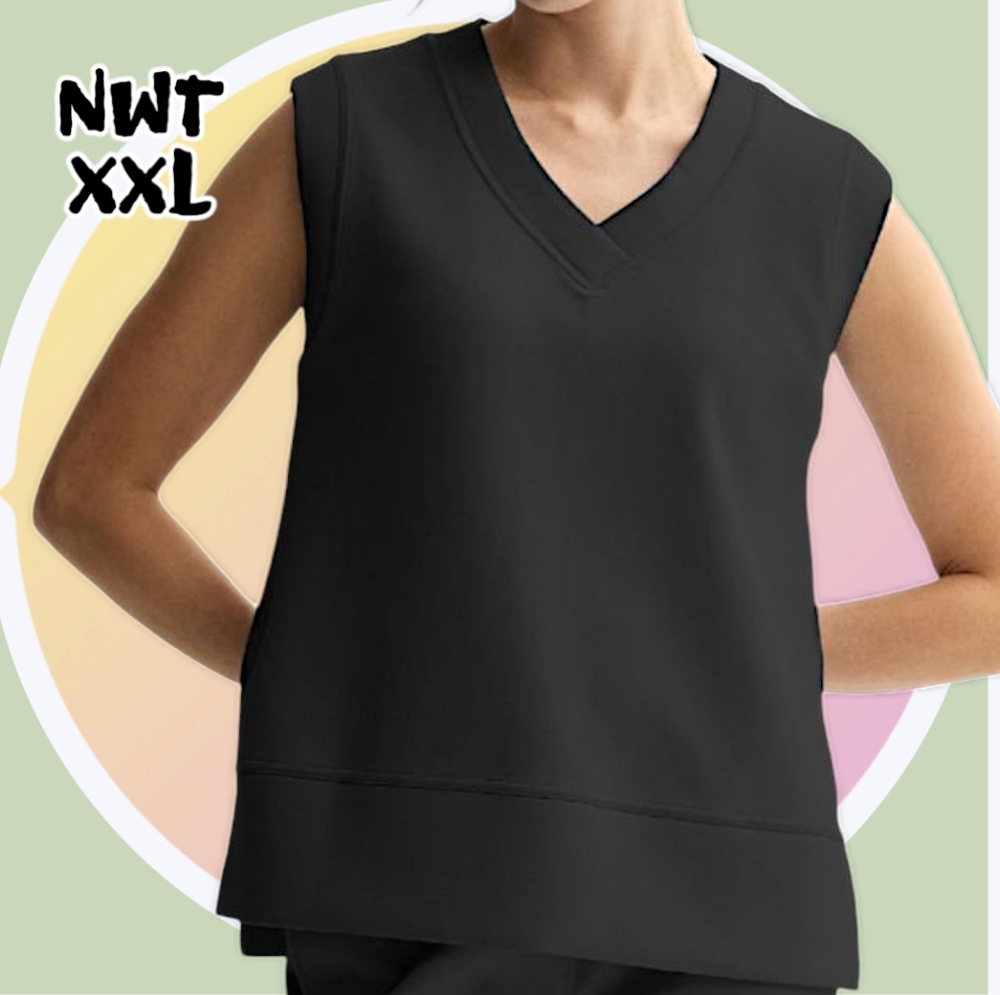 NWT XXL Lightweight Ultra Comfort V Neck Vest High Low Hem Vented Sides